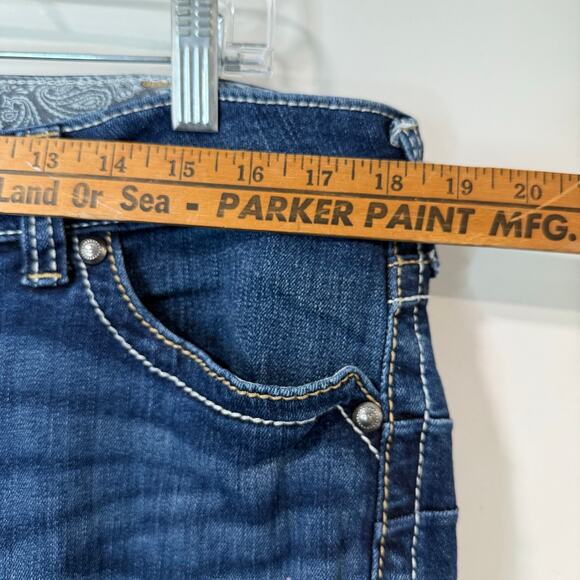 Ariat Women's REAL Jeans Mid Rise Bootcut Whipstitch 33 Long Blue Denim - Picture 9 of 9